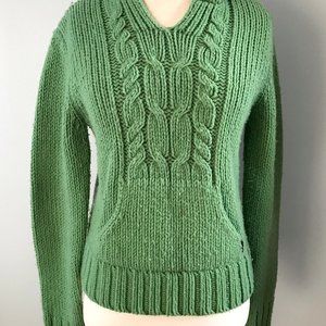 Abercrombie & Fitch Green Cabled Chunky Sweater L